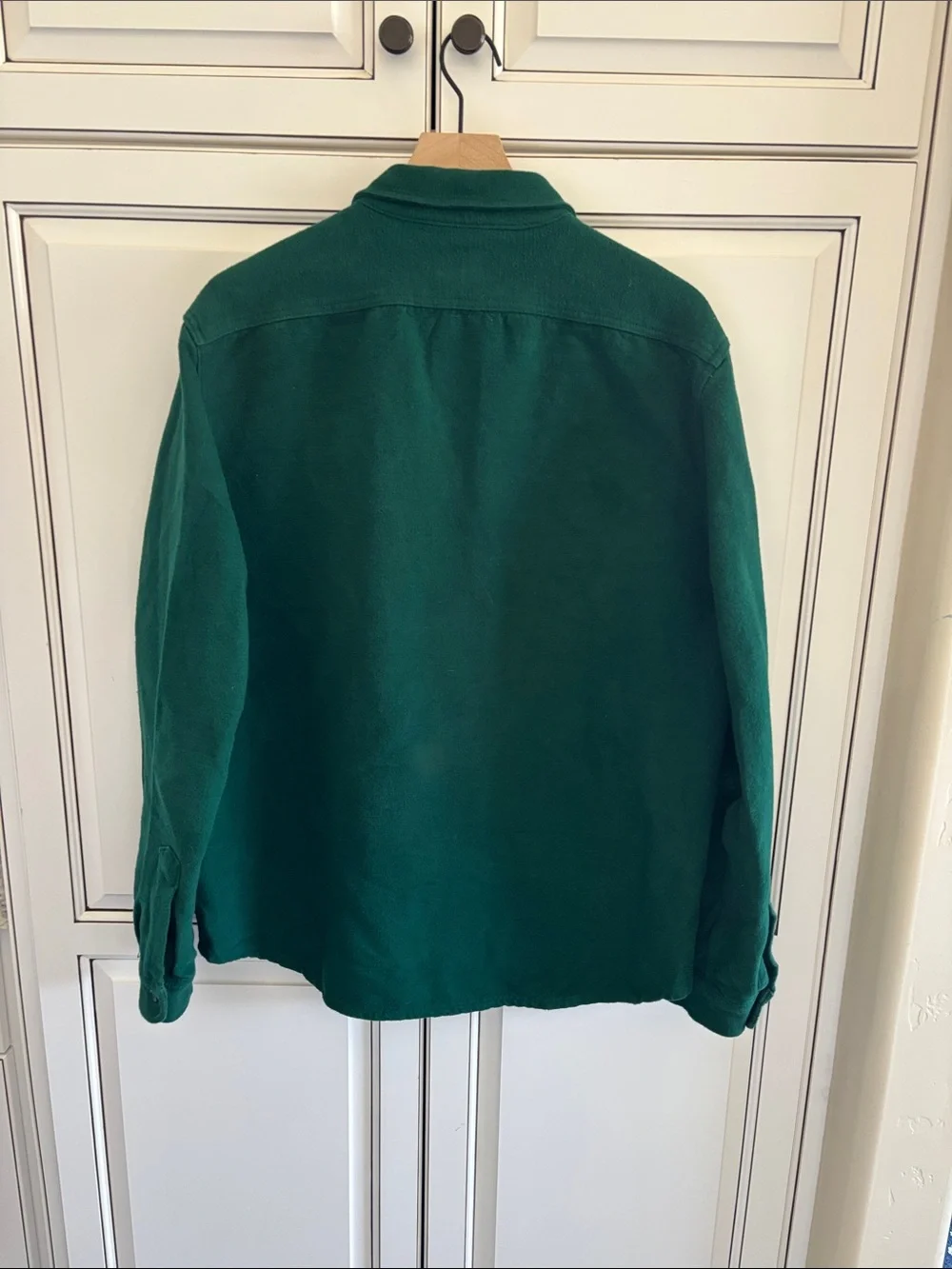 J Crew Heavyweight Chamois Flannel Work Green Button Shirt Soft Cotton Men Large
